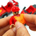 thumbnail image 4 of Juego de accesorios para vías de tren de madera, camión de bomberos con luz y sonido, vehículos pequeños, vagones magnéticos aptos para vías de tren de madera para niños y niñas (barco de bomberos), 4 of 7