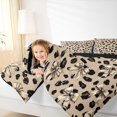thumbnail image 3 of Manfei Cartoon Cute Bow Full Size Comforter Sets,Brown Leopard Print Bedding Comforter Set,Black Reversible,3pcs,1 Comforter and 2 Pillowcases, 3 of 7