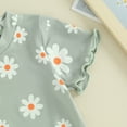 thumbnail image 5 of Okbabeha Toddler Girl Summer Outfit Baby Daisy Crew Neck Short Sleeve T Shirts Tops and Shorts Set Cute 2Pcs Clothes, 5 of 7