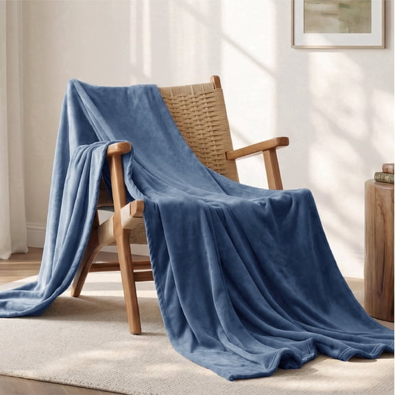 U by Bedsure Fleece Blanket Throw Blanket, Stone Blue Lightweight Super Soft Cozy Blanket, 50x60 inches