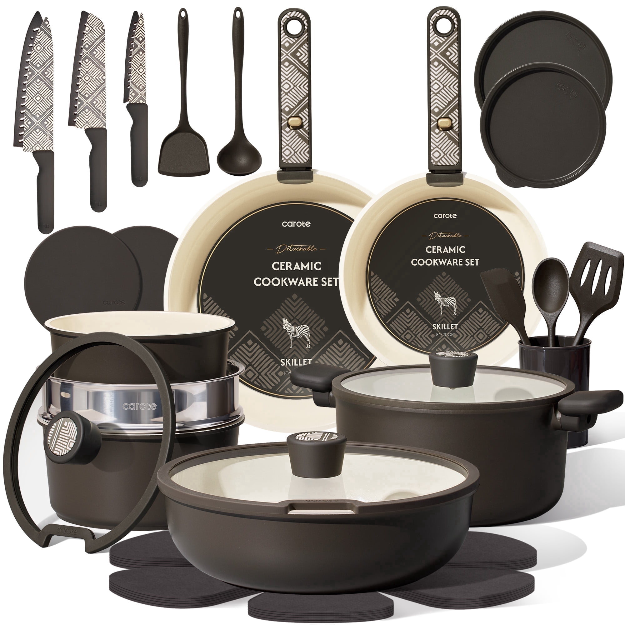 Free Shipping! Kikcoin 19-Piece Nonstick Cookware Set with
