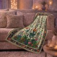 thumbnail image 6 of Floral Tree in a Blue Garden Vase, Elegant Botanical Style for Flower Lovers, Vintage Blooming Urn Pattern and Housewarming Gift, Cozy Flannel Blanket for Sunroom and Bedroom, Home Decor, 6 of 9
