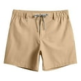 thumbnail image 5 of Men Casual Dresses Shorts Printed Elastic Waistband Drawstring Pocket Beach Pants Khaki, 5 of 8