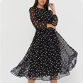 thumbnail image 2 of Black Polka Dot Lace Printed Dress, 2 of 3