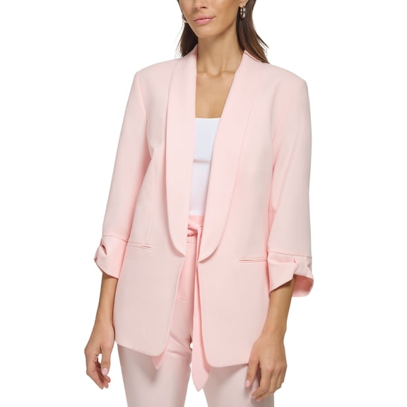 Petite Knot-Sleeve Open-Front Jacket Rose Quartz 8P