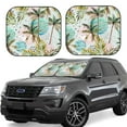 thumbnail image 2 of Uemuo Watercolor Palm Tree Printed 2 PCS Car Windshield Sun Shade, Auto Sun Heat and UV Rays Blocker, Foldable Automotive Front Window Sunshade Protector, 2 of 7