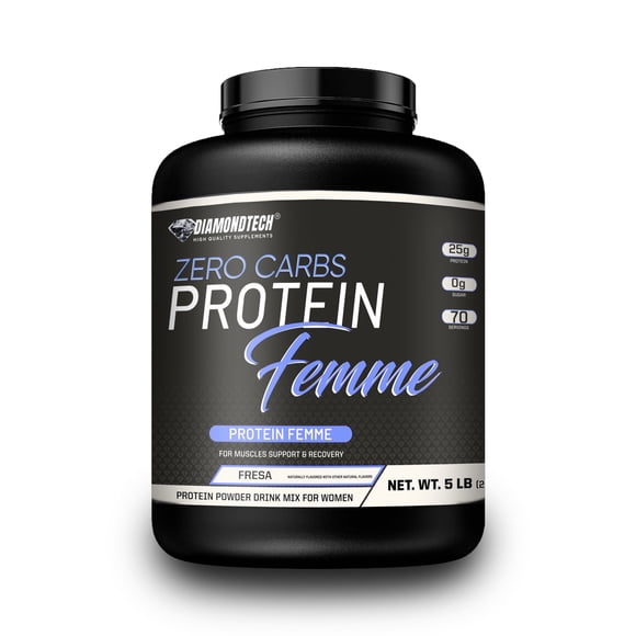 Proteína Femme Diamondtech 5lbs con Colágeno Hidrolizado Fresa