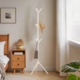 thumbnail image 6 of AUHomi Sturdy Coat Rack, Free Standing Coat Rack with 9 Hooks, High Stability for Clothes, Hats, Handbags, Coat Tree Easy Assembly for Entryway, Bedroom, Hallway, Office (White), 6 of 9