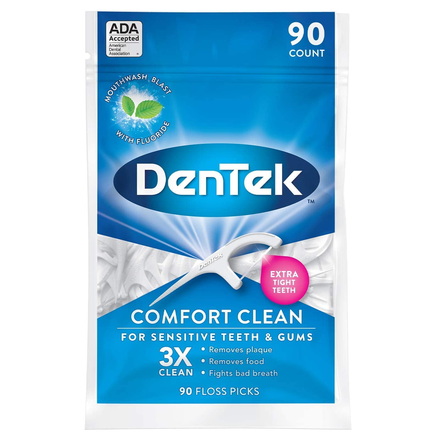 DenTek Comfort Clean Sensitive Gums Floss Picks, Soft & Silky Ribbon
