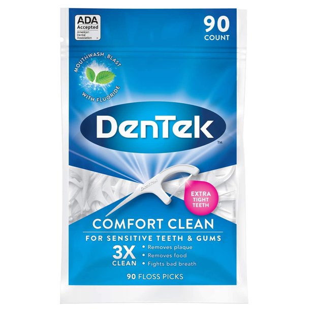 DenTek Comfort Clean Sensitive Gums Floss Picks, Soft & Silky Ribbon