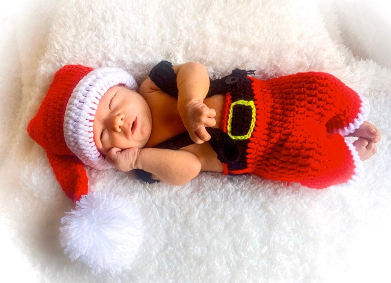 newborn crochet santa outfit