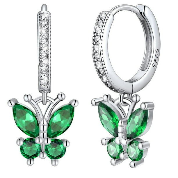 Pendientes de aro para las mujeres de la moda de joyería de cobre con cristales de colores Elegante Dainty Everyday Wear Accesorios de moda Idea