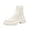 White, variant on Women's Knitted Chunky Heel Sock Ankle Boots Comfortable Elastic Round-Toe Slip On Anti-Slip Lug Sole Booties Low Heel Fall Winter Booties
