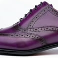 thumbnail image 3 of Fashion New Trend Oxford Mens Handmade Carving Craft Purple Wedding Party Shoes Original Designer Customized Service Adult Purple 10, 3 of 5