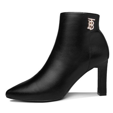 

Women‘s Pointed Toe High Heel Ankle Boots Solid Color Side Zipper Stiletto Heels Fashion Dress Booties