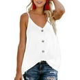 thumbnail image 1 of Camisolas sin mangas con cuello en V y botones sexys para mujer, blusas informales holgadas sin mangas, 1 of 6