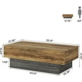 thumbnail image 2 of Tribesigns 55-Inch Farmhouse Wood Coffee Table, Rectangle Large Tea Table with Grey Base, Vintage Coffee Table for Living Room, Reception Area of Office, Rustic Brown & Grey, 2 of 5