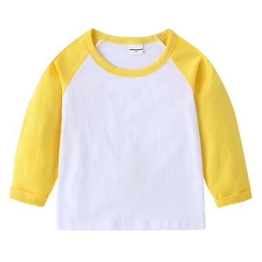 Tiijoy Toddler Boys Cotton Long Sleeve T Shirt Color Block Unisex Casual Tshirt, Sizes 3-4T