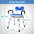thumbnail image 6 of Swivel Shower Chair: 400 lbs Heavy Duty Shower Chair for Elderly Disabled Injured - Height Adjustable Shower Stool with Arms & Back - Non-Slip Rotating Shower Bench Seat for Tubs (Dark Blue), 6 of 9