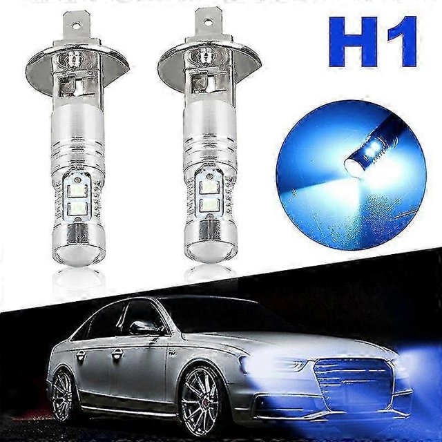 2Pcs H1 LED Auto Headlight Bulbs 8000K 100W Ice Blue Super Bright Car Fog Lights