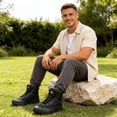thumbnail image 2 of MeMoride Men's Hiking Boots Mid-Top Breathable Non-Slip Outdoor Trekking Shoes, 2 of 7
