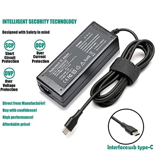 Cargador USB-C tipo C de 45 W apto para HP ChromeBook Spectre EliteBoo