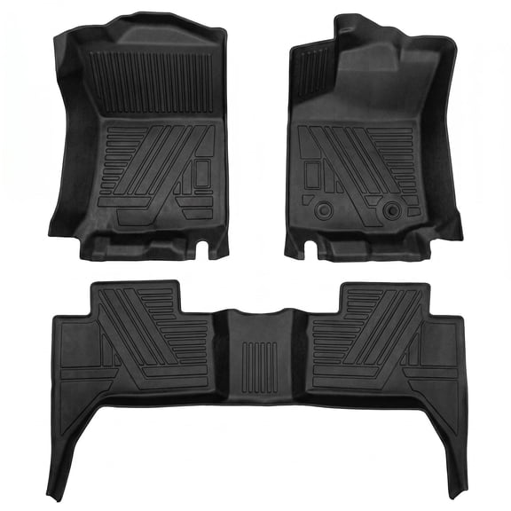 TPE Floor Mats for Toyota Tacoma 2016-2023 Double Cab (Only for Automatic) - Waterproof Non Slip Heavy Duty All Weather Liners Front & Rear - Black