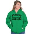 thumbnail image 5 of Mermaid Off Duty Cute Beach Lovers Zip Hoodie Sweatshirt Women Brisco Brands 2X, 5 of 6
