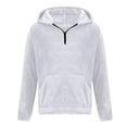 thumbnail image 4 of HOMADLES Mens Hoodie for Men Fleece Athletic Casual Long Sleeve Pullover for Men with Zip Hooded Sweatshirts White M, 4 of 6