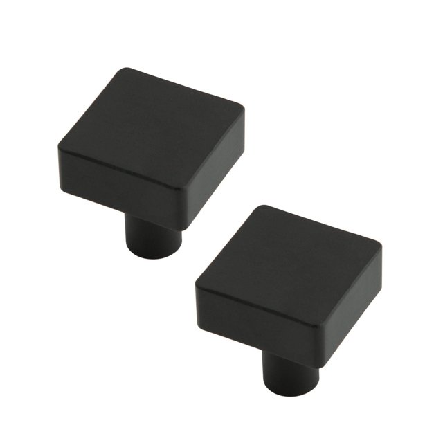 Era Square Knob 2-Pack Brushed Black