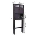 thumbnail image 2 of Ktaxon Home Over The Toilet Bathroom Cabinet, Bathroom Storage with Glass Windows,Above The Toilet Space Saver Cabinet,Brown, 2 of 7