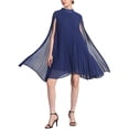 thumbnail image 2 of VESTIDOS DE CHIFFON INSPIRADORES CHIC PARA MUJERES CON MANGA DE CAPA SUELTA Y FLUIDA, VESTIDO PLEATADO XL AZUL OSCURO, 2 of 6