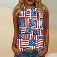 thumbnail image 2 of Summer Cleans 4Th Of July Patriotic Tank Tops For Women America Land Of The Free Shirt American Flag Printed Camisole Round Neck Tee Sleeveless Shirts Comfort Casual Holiday Beach Blouses, 2 of 5