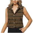 thumbnail image 2 of Kaemgyyd Women's Golf Tops Lightweight Sleeveless Button down Shirt Summer Fashion Stripe Collar Loose Tank Tee, 2 of 6