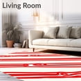 thumbnail image 2 of ODIKA 4'x6' Machine Washable Non-Slip Area Rug, Cane Stripe Holiday Festive Floor High Traffic Rug, Red, 629521, 2 of 7