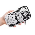 thumbnail image 2 of SEANATIVE Double Glasses Case Soft Portable 2 Compartment Eyeglass Sunglasses Pouch Portable Travel Eyewear Organizer Travel Eyeglasses Holder Bag with Zipper, Black White Cat Print, 2 of 7