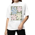 thumbnail image 2 of Retro Floral Art Poster Women's T-shirt, 2 of 3