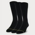 thumbnail image 2 of Signature Gold by GOLDTOE Men's Cotton Crew Dress Rib Socks 3pk - Black 6-12, 2 of 2