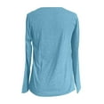 thumbnail image 4 of Fiaer.Oversized Tshirts for Women.Womens V Neck Long Sleeve T Shirts.Women's Casual Trendy Side Button Decor Going out Tops Sky Blue XXL, 4 of 6