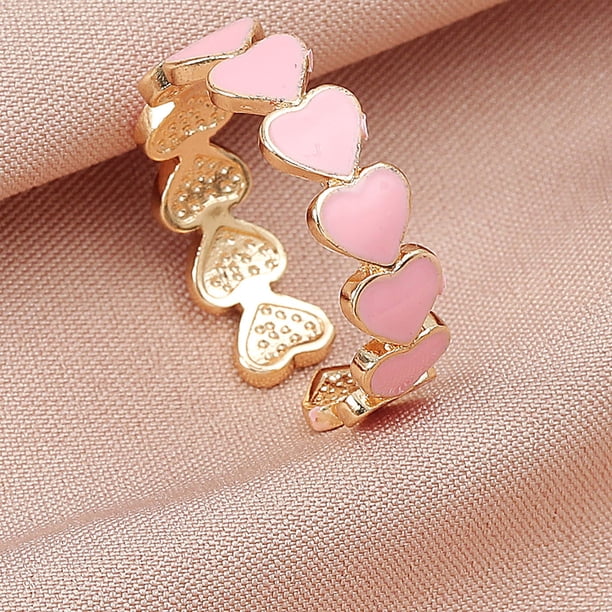 Y Anillo Ajustable Abertura De Moda En Forma De Corazón Para Mujeres Anillo Redondo Joyería Para Niñas Anillos