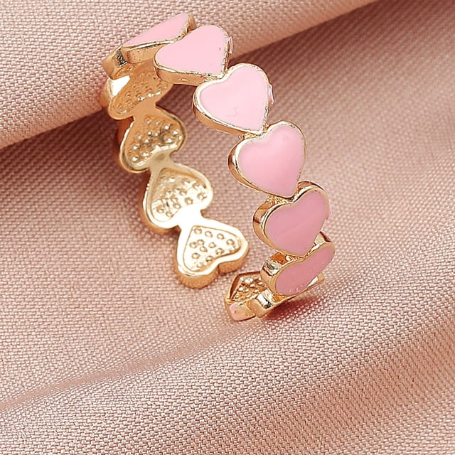 Y Anillo Ajustable Abertura De Moda En Forma De Corazón Para Mujeres Anillo Redondo Joyería Para Niñas Anillos