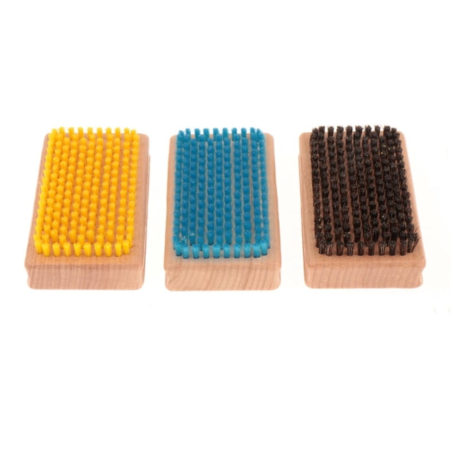 3x Cepillos de para snowboard Herramienta de encerado para snowboard Acabado Estructurado Cepillo de nailon/crin Cepillos de para esquís