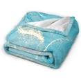 thumbnail image 3 of Couvertures Toutes Saisons Ultra Douces Chaudes Bleu Sarcelle Turquoise Or Cadeau, 3 of 9