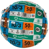Southwire 13059122 Romex SIMpull 10/3Uf-Wgx50 Type Uf-B Building Wire, 10/3, 50 Ft, Pvc, Feet
