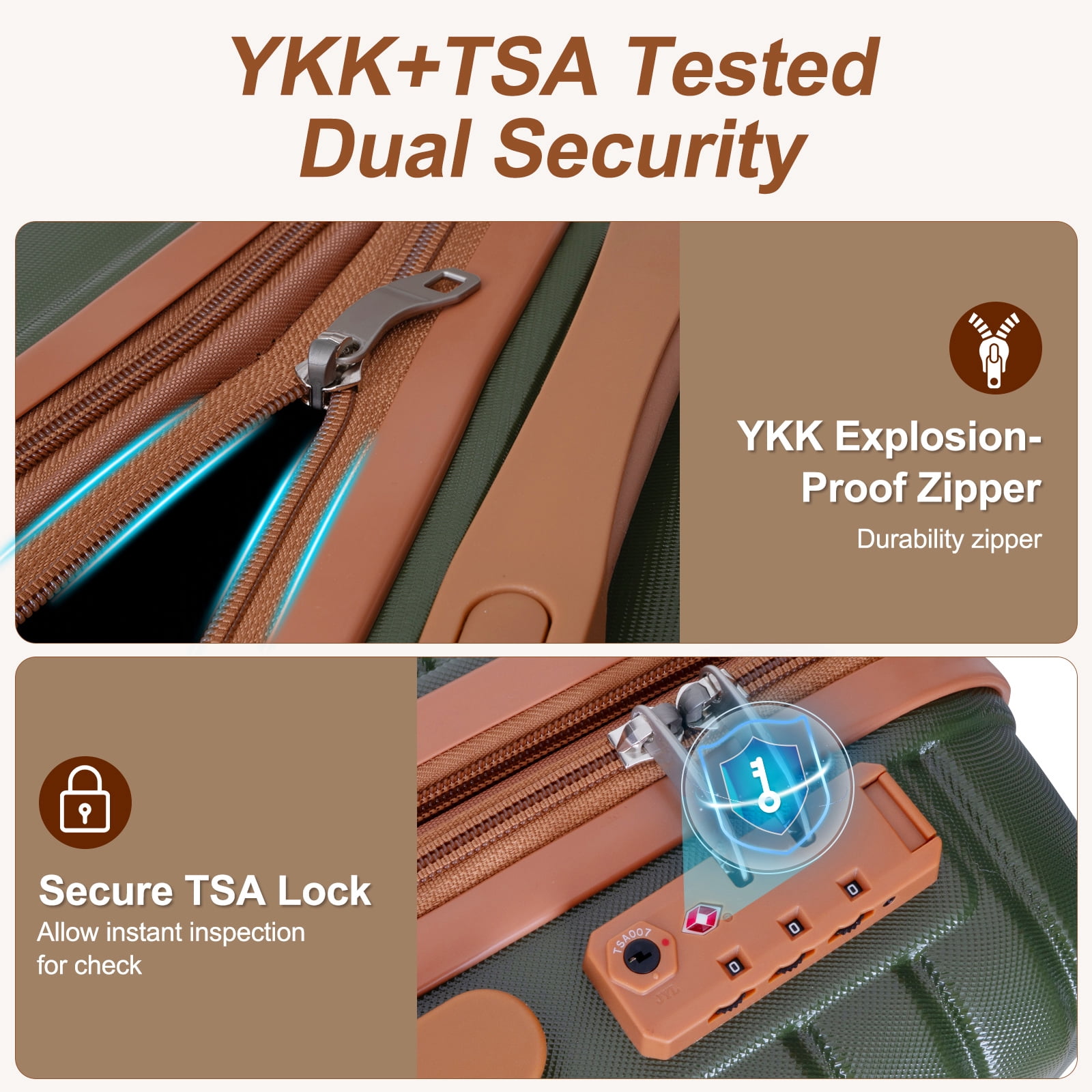 SUNSPIRE Checked Luggage 30 In Checked Large Hardside Suitcase Rolling Spinner Wheels TSA Lock YKK Zipper Hardshell Lightweight Durable Travel Green