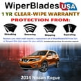 thumbnail image 2 of 2014 Nissan Rogue Beam Wiper Blades Wipers w/1yr Warranty (Set of 2), 2 of 5