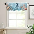 thumbnail image 2 of Blue Coastal Seahorse Kitchen Valances for Windows 60x18 Inch Kitchen Curtains Valances Rod Pocket Summer Beach Starfish Botanical Bathroom Window Valances for Window Treatment Decor, 2 of 6