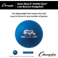 thumbnail image 5 of Champion Sports® Rhino Skin® Low Bounce Dodgeballs for Playground, PE, Backyard & League Games – Set of 6 Balls - Neon Blue - 6 Inch, 5 of 7
