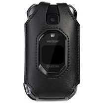 BELTRON Leather Fitted Case for Kyocera DuraXV Extreme E4810 Verizon Flip Phone - Features: Rotating Belt Clip, Screen & Keypad Protection, Secure Fit