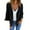 Black, variant on Women's Tweed Plaid Blazer Jacket - Warm Open Front Stand Collar Fully Lined Casual Fashion Work Coat Blue S